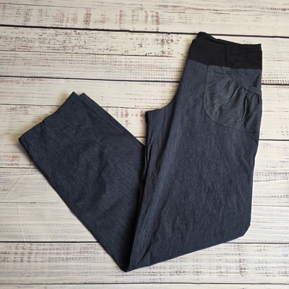 Prana Summit Pants Womens Large Charcoal Gray Straight Leg Yoga Hiking W4119RG32